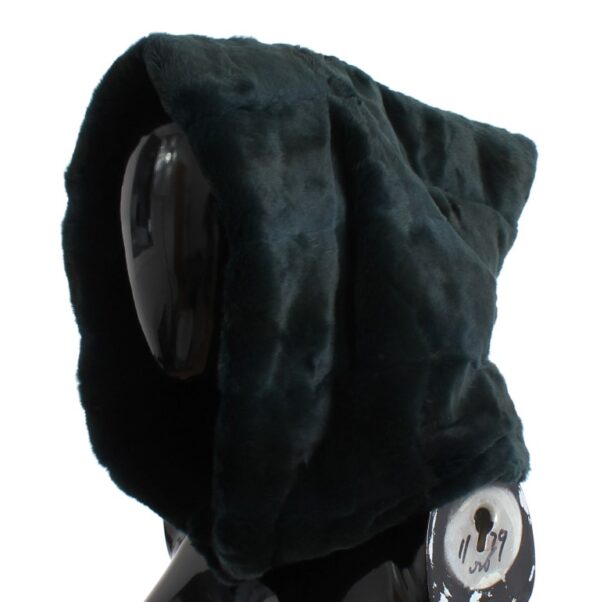 Dolce & Gabbana Exclusive Green Weasel Fur Hooded Scarf - Image 3