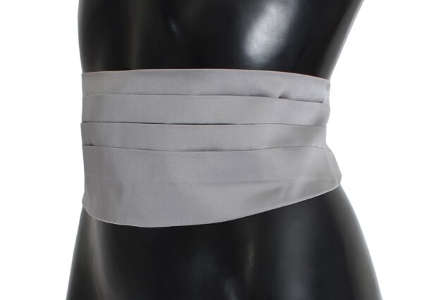Dolce & Gabbana Elegant Silk Gray Cummerbund - Image 2