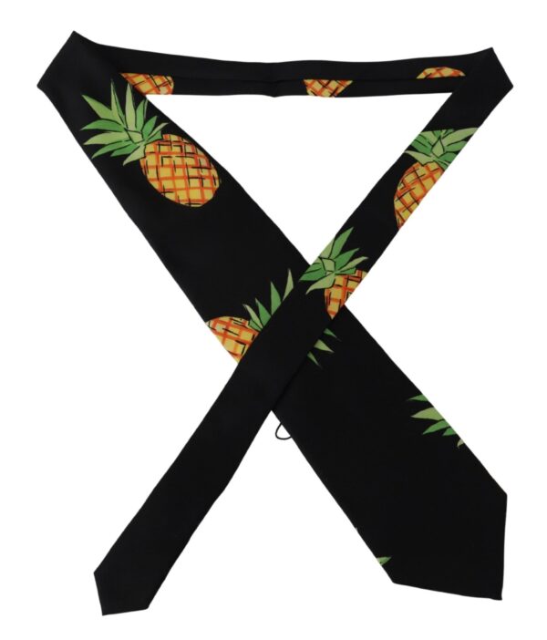 Dolce & Gabbana Elegant Black Silk Tie for Sophisticated Style - Image 2