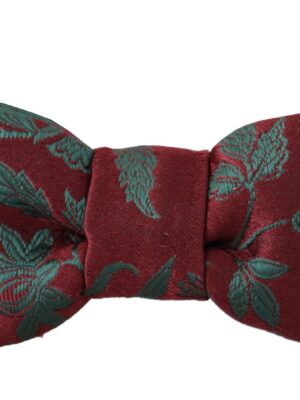 Dolce & Gabbana Elegant Maroon Patterned Bow Tie