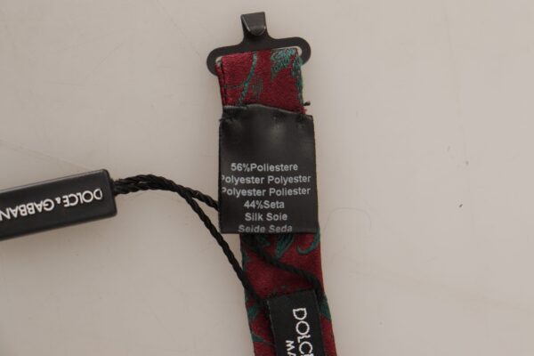 Dolce & Gabbana Elegant Maroon Patterned Bow Tie - Image 7