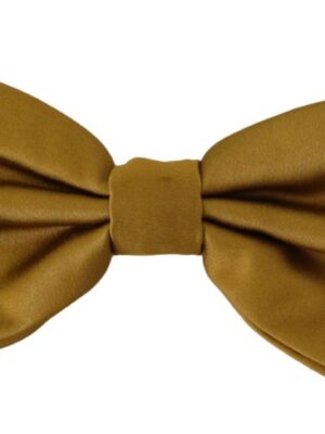 Dolce & Gabbana Elegant Mustard Silk Bow Tie