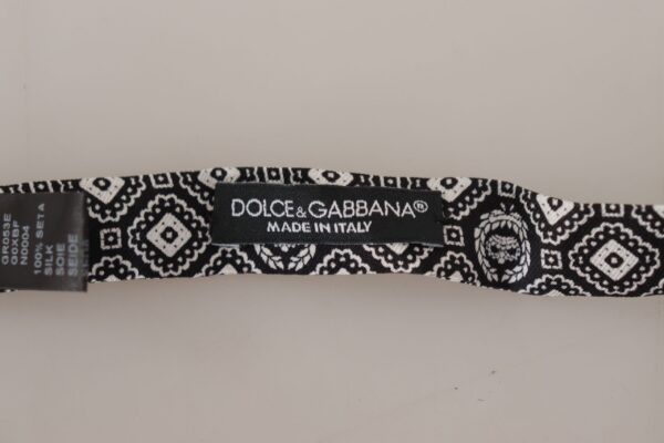Dolce & Gabbana Elegant Silk Black Bow Tie - Image 4
