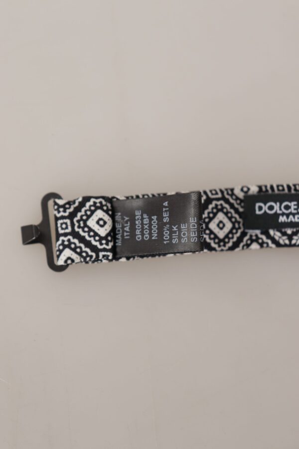 Dolce & Gabbana Elegant Silk Black Bow Tie - Image 5