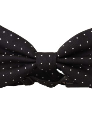 Dolce & Gabbana Elegant Black Polka Dot Silk Bow Tie