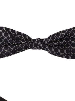 Dolce & Gabbana Elegant Black and White Silk Bow Tie