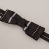 Dolce & Gabbana Elegant Silk Bow Tie in Black and Grey - Image 3