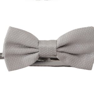 Dolce & Gabbana Chic Gray Silk Bow Tie