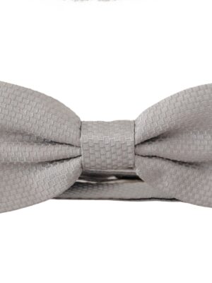 Dolce & Gabbana Chic Gray Silk Bow Tie