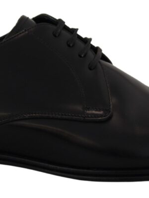 Dolce & Gabbana Elegant Black Leather Derby Shoes