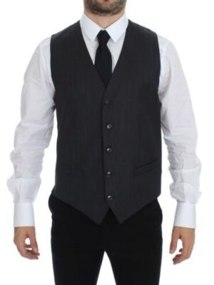 Dolce & Gabbana Elegant Gray Wool Formal Vest