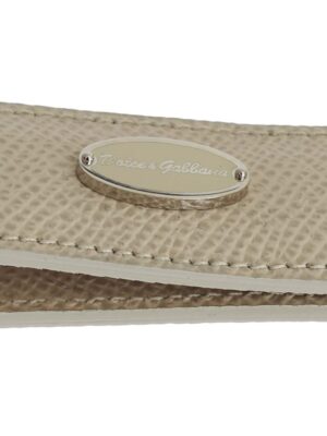 Dolce & Gabbana Elegant Beige Leather Money Clip