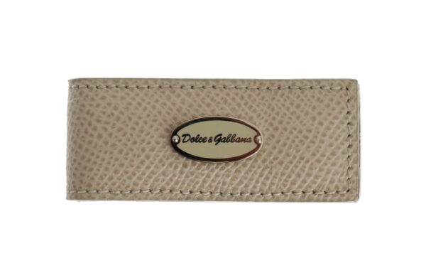 Dolce & Gabbana Elegant Beige Leather Money Clip - Image 2