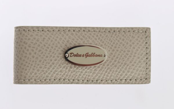 Dolce & Gabbana Elegant Beige Leather Money Clip - Image 4
