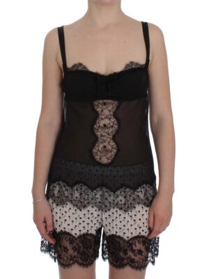 Dolce & Gabbana Elegant Silk Floral Lace Babydoll Chemise