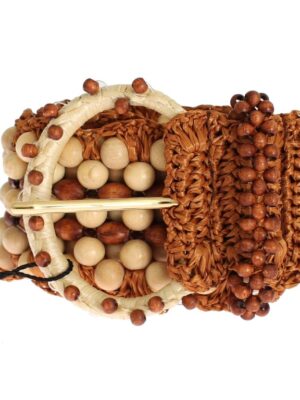 Dolce & Gabbana Elegant Beaded Raffia Waist Belt