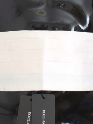 Dolce & Gabbana Elegant White Silk Cummerbund