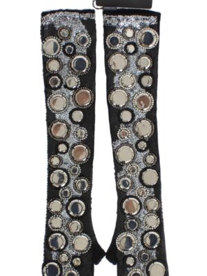 Dolce & Gabbana Sequin-Embellished Cashmere Fingerless Gloves