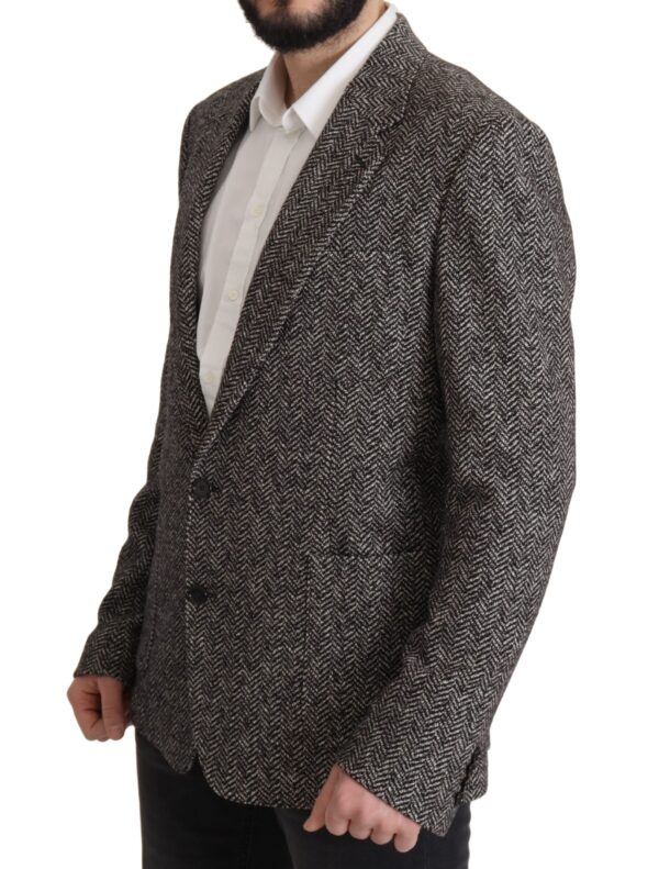Dolce & Gabbana Exquisite Gray Herringbone Blazer Jacket - Image 4