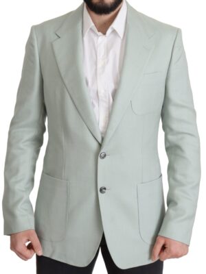 Dolce & Gabbana Elegant Mint Green Silk-Cashmere Blazer