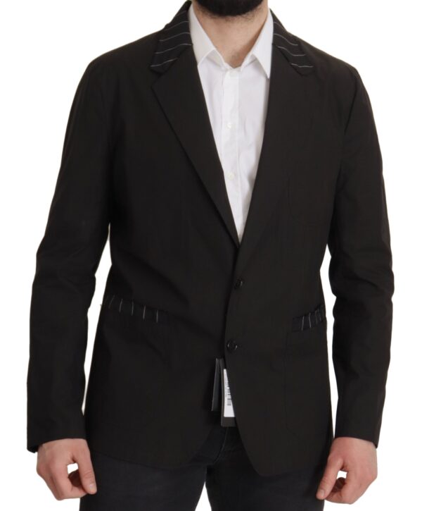 Dolce & Gabbana Elegant Black Cotton-Wool Blend Blazer Jacket - Image 5