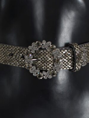Dolce & Gabbana Embellished Sequined Wide Waist Belt