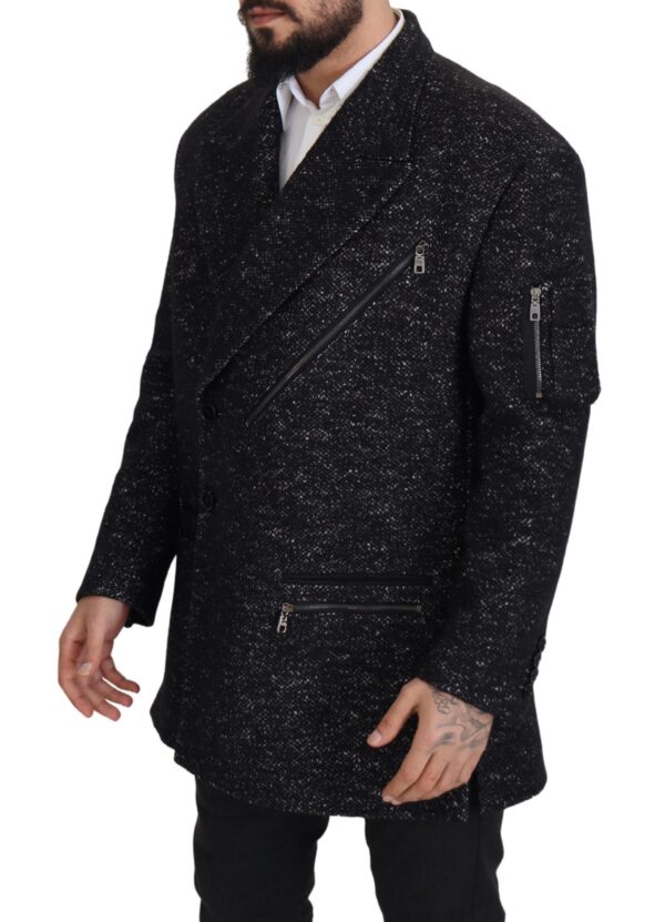 Dolce & Gabbana Sleek Patterned Wool Double Breasted Jacket - Image 6