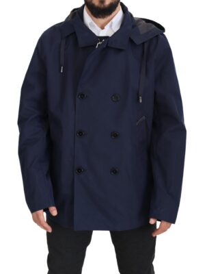 Dolce & Gabbana Elegant Double-Breasted Blue Parka Jacket
