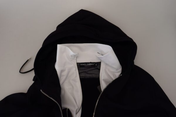 Dolce & Gabbana Elegant Black Bomber Jacket with Hood - Image 7