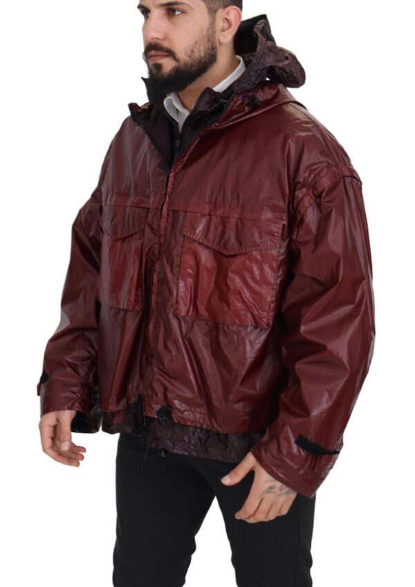 Dolce & Gabbana Elegant Bordeaux Full Zip Hooded Jacket - Image 2