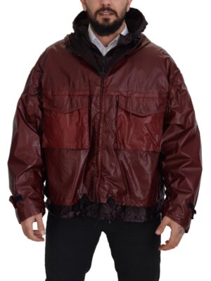 Dolce & Gabbana Elegant Bordeaux Full Zip Hooded Jacket