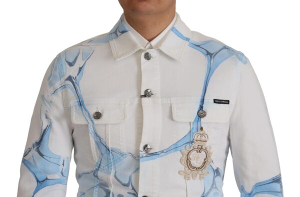 Dolce & Gabbana Multicolor Logo Embroidered Denim Jacket - Image 5