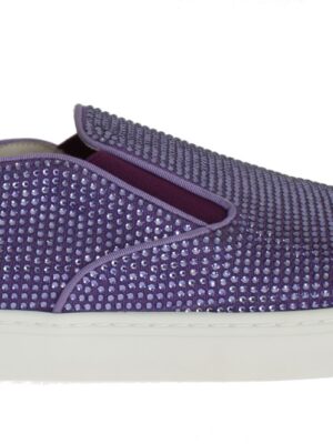 Dolce & Gabbana Elegant Purple Strass Fashion Sneakers