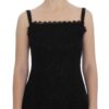 Dolce & Gabbana Elegant Black Floral Lace Knee-Length Dress - Image 5