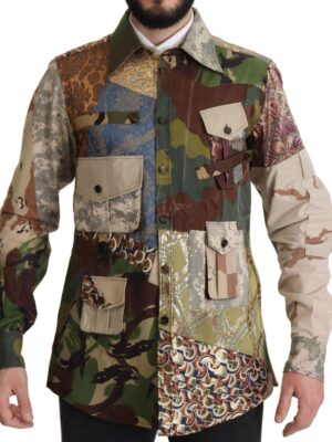 Dolce & Gabbana Patchwork Camouflage Casual Shirt