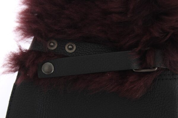 Dolce & Gabbana Elegant Black & Bordeaux Leather Gloves - Image 4