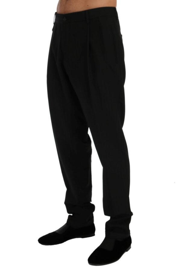 Dolce & Gabbana Elegant Black Striped Straight Fit Dress Pants - Image 2