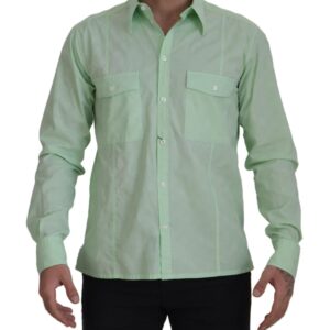 Dolce & Gabbana Mint Green Slim Fit Casual Button-Down Shirt