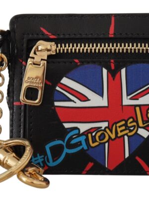 Dolce & Gabbana Elegant Leather Coin Wallet With Keyring