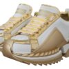 Dolce & Gabbana Elegant White and Gold Leather Sneakers - Image 7