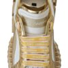 Dolce & Gabbana Elegant White and Gold Leather Sneakers - Image 8