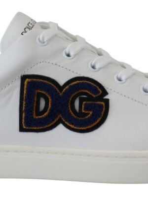 Dolce & Gabbana Elegant White Leather Men's Sneakers
