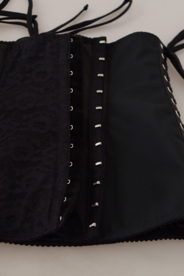 Dolce & Gabbana Elegant Black Corset Waist Strap Top - Image 6