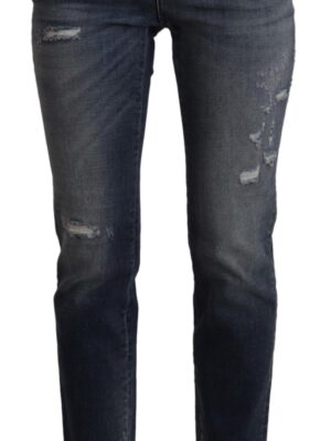 Dolce & Gabbana High Waist Skinny Designer Jeans in Blue