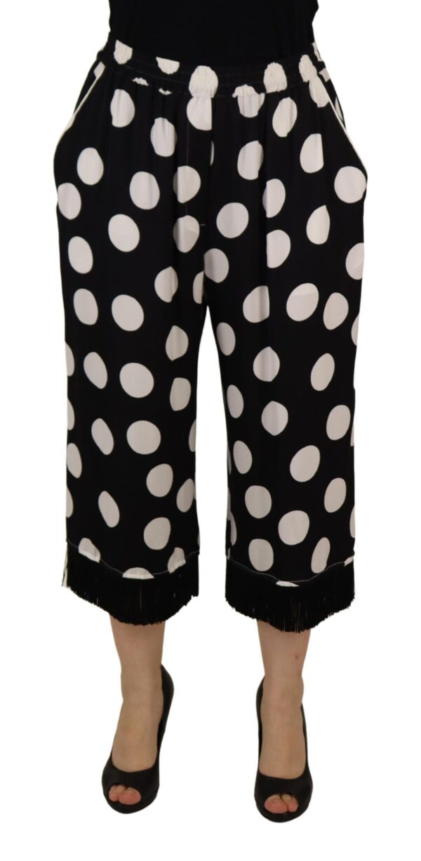 Dolce & Gabbana Polka Dot Silk Mid Waist Pants - Image 2