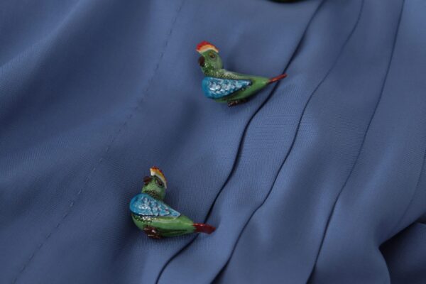Dolce & Gabbana Elegant Pleated A-Line Mini Skirt with Bird Appliques - Image 5