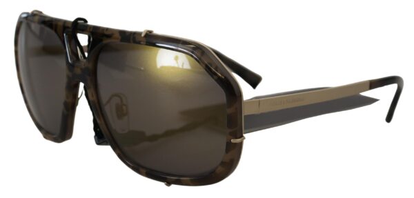Dolce & Gabbana Chic Aviator Mirrored Brown Sunglasses - Image 2