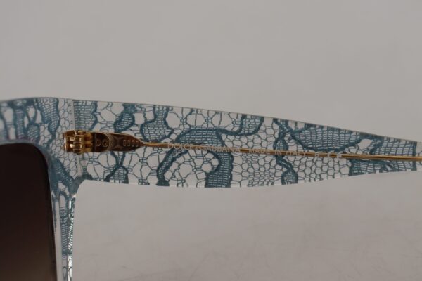 Dolce & Gabbana Elegant Lace Detail Blue Sunglasses - Image 7