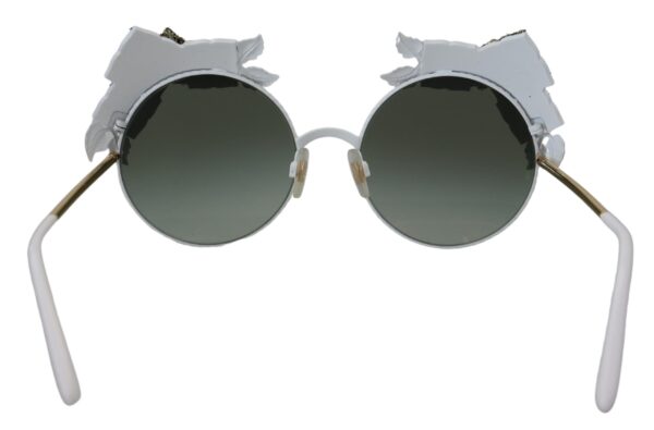 Dolce & Gabbana Elegant Floral Embellished Gold Sunglasses - Image 3