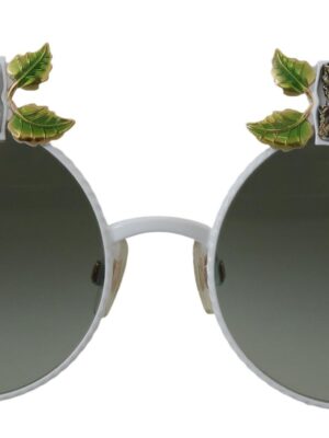 Dolce & Gabbana Elegant Floral Embellished Gold Sunglasses